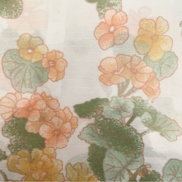 Vintage NOS 3 Piece Twin Bed Sheet Set w/ Begonias - Made In USA - Picture 3 of 4